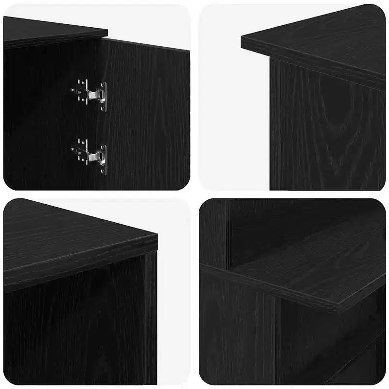vidaXL Mostrador de recepción negro roble 70,9x19,7x40,7 madera contrachapada