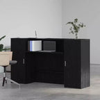 vidaXL Mostrador de recepción negro roble 70,9x19,7x40,7 madera contrachapada