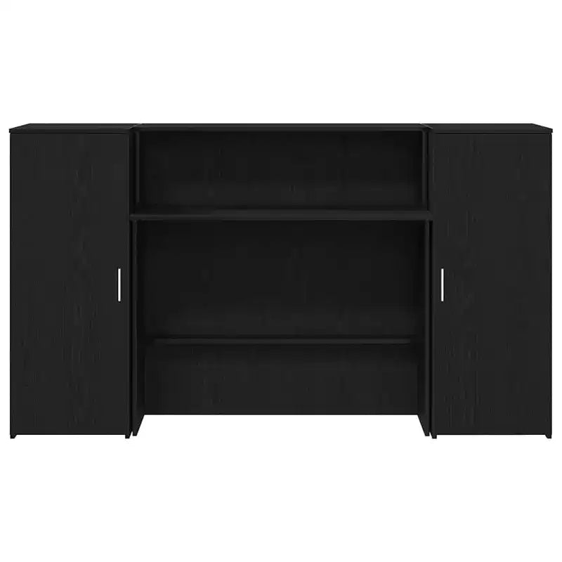 vidaXL Mostrador de recepción negro roble 70,9x19,7x40,7 madera contrachapada