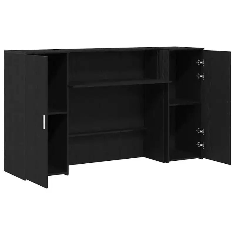 vidaXL Mostrador de recepción negro roble 70,9x19,7x40,7 madera contrachapada