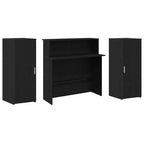 vidaXL Mostrador de recepción negro roble 70,9x19,7x40,7 madera contrachapada
