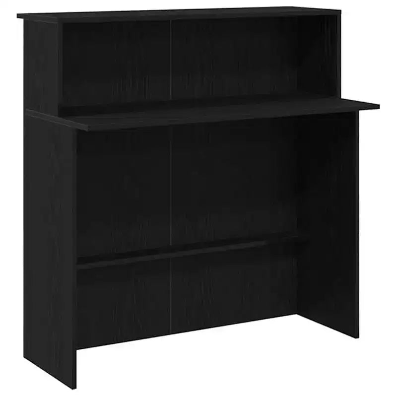vidaXL Mostrador de recepción negro roble 70,9x19,7x40,7 madera contrachapada