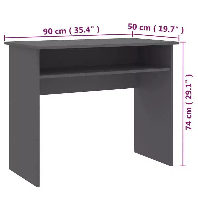 vidaXL Escritorio blanco de madera de ingeniería, escritorio pequeño rectangular moderno