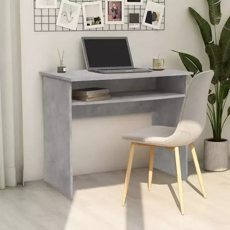 vidaXL Escritorio blanco de madera de ingeniería, escritorio pequeño rectangular moderno