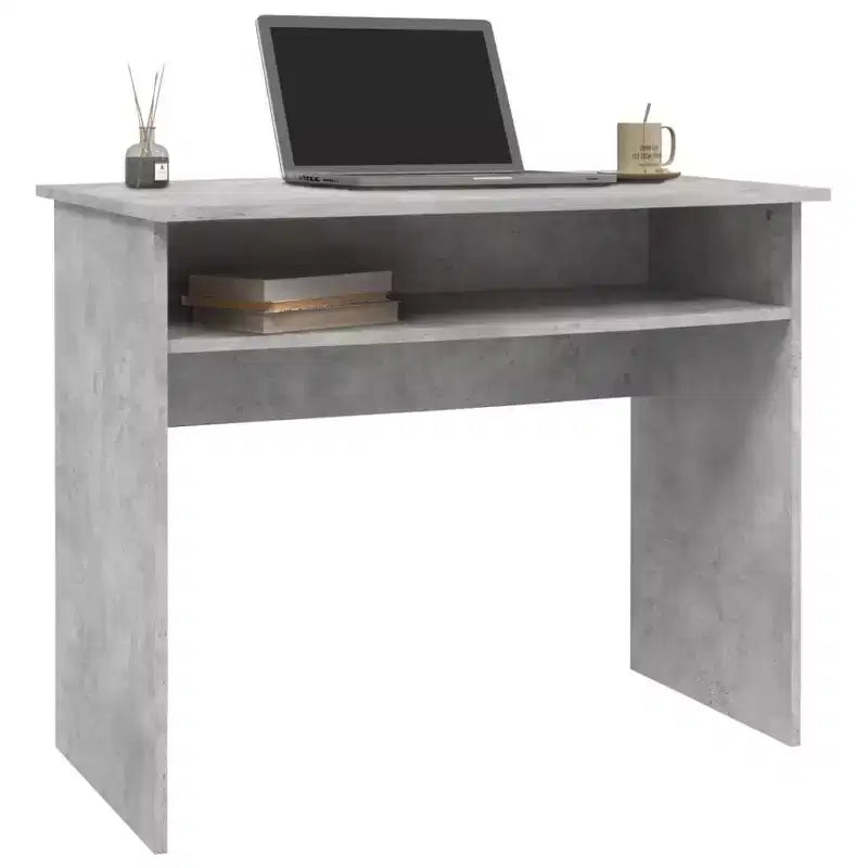 vidaXL Escritorio blanco de madera de ingeniería, escritorio pequeño rectangular moderno