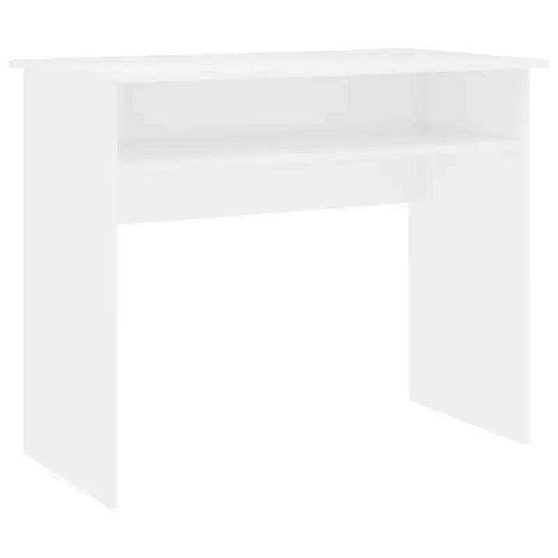 vidaXL Escritorio blanco de madera de ingeniería, escritorio pequeño rectangular moderno