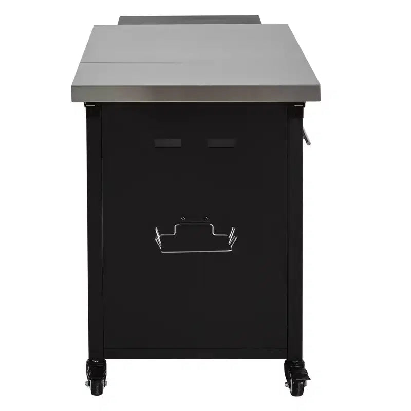 GDFStudio Louisa - Carrito Plegable para Preparación de Barbacoa al Aire Libre con Encimera de Acero Inoxidable
