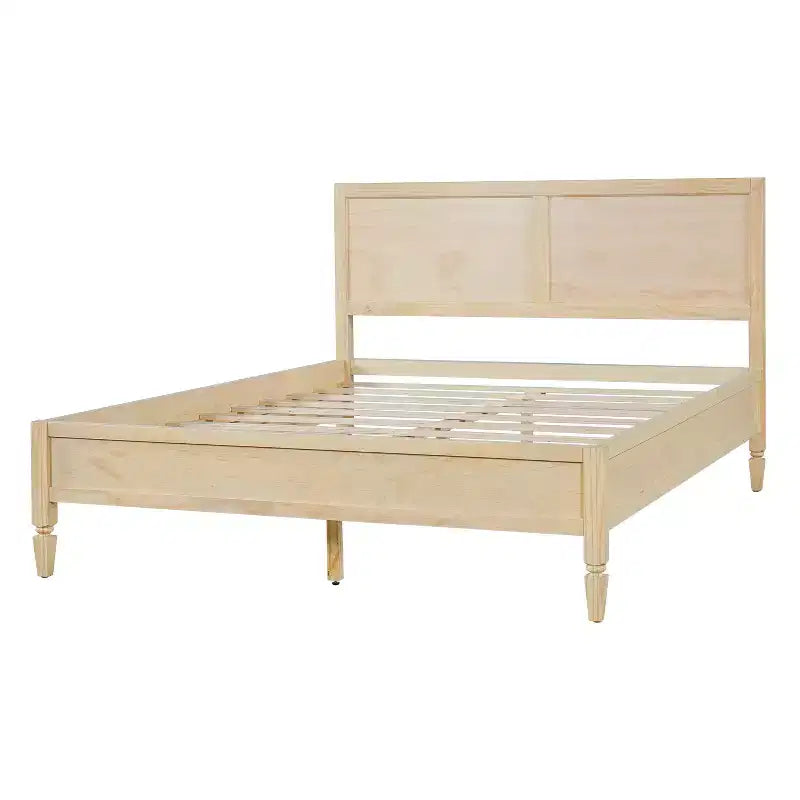 Base de cama Queen/King con cabecero de panel clásico - ModernLuxe