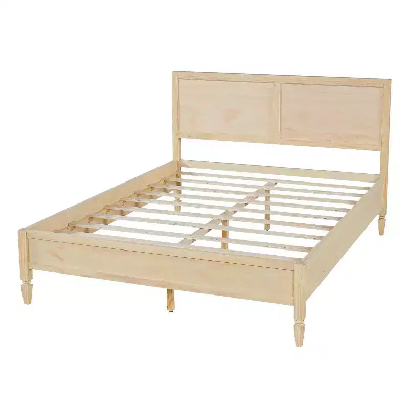 Base de cama Queen/King con cabecero de panel clásico - ModernLuxe