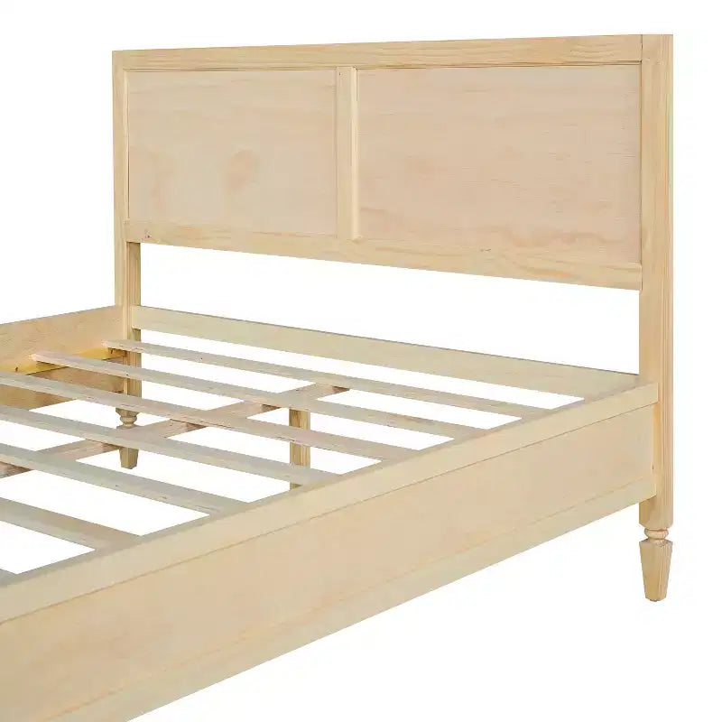 Base de cama Queen/King con cabecero de panel clásico - ModernLuxe
