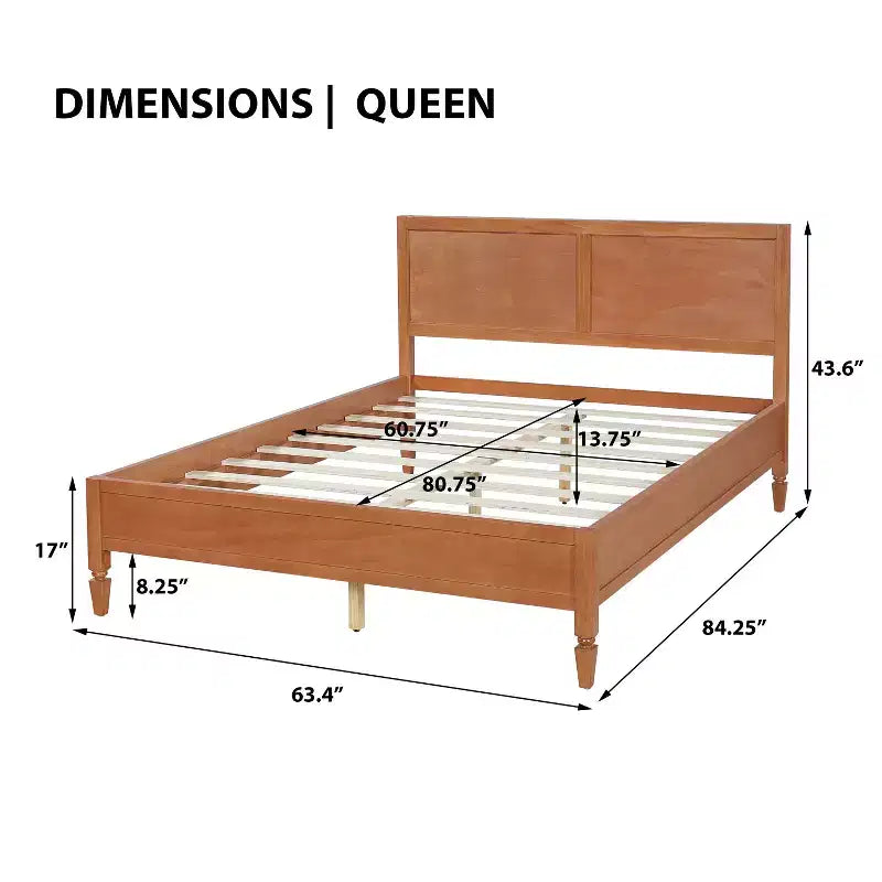 Base de cama Queen/King con cabecero de panel clásico - ModernLuxe
