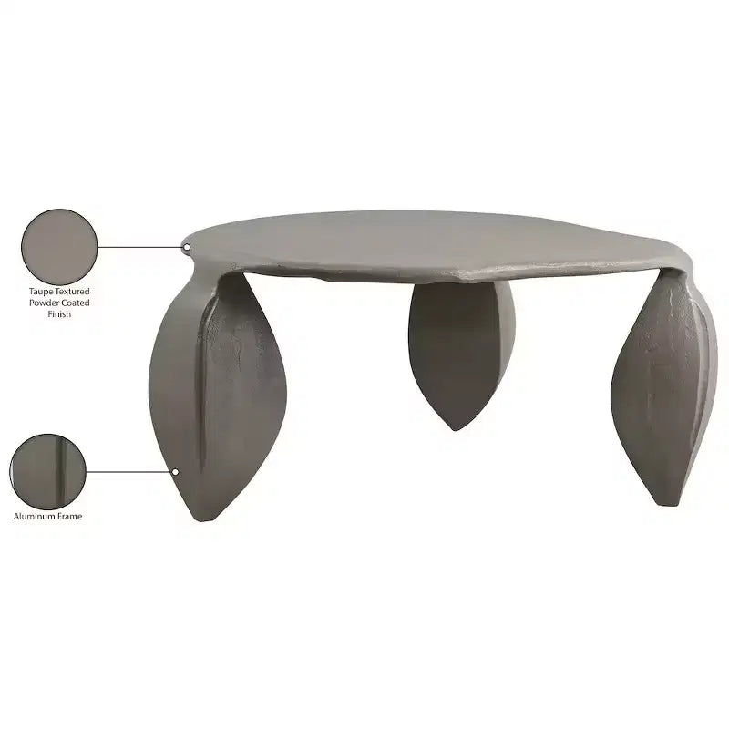 Meridian Furniture Mesa de centro de aluminio Pueblo