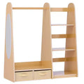 VEVOR Kids Dress Up Storage, with Mirror, Dress Up Closet, Toddler Wardrobe Closet for Little Girls, Armoire with Shelves & Bottom Tray, Natural