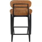 Meridian Furniture Riccio Taburete de mostrador de tela de rendimiento de hierro negro mate con acabado negro
