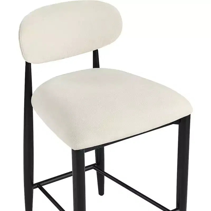 Meridian Furniture Riccio Taburete de mostrador de tela de rendimiento de hierro negro mate con acabado negro