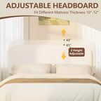 Cama Plataforma Tapizada GDFStudio Cloudmere Moden Boucle con Cabecero Curvo Ajustable