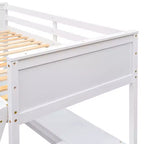 Cama alta moderna individual Luxystar con escritorio integrado y estantes de almacenamiento,