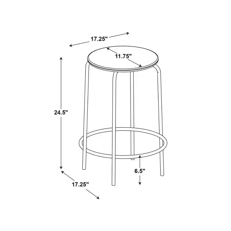 Juego de 2 taburetes de bar de altura para mostrador sin respaldo de 61 cm, de madera y base de metal, con reposapiés, color natural - Room Essentials™