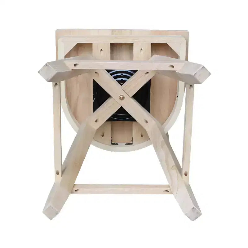 Taburete de barra Charlotte con altura de mostrador, giratorio y retorno automático sin terminar - International Concepts: Estructura de madera, diseño de respaldo en X, limpieza localizada