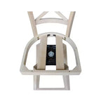Taburete de barra Charlotte con altura de mostrador, giratorio y retorno automático sin terminar - International Concepts: Estructura de madera, diseño de respaldo en X, limpieza localizada