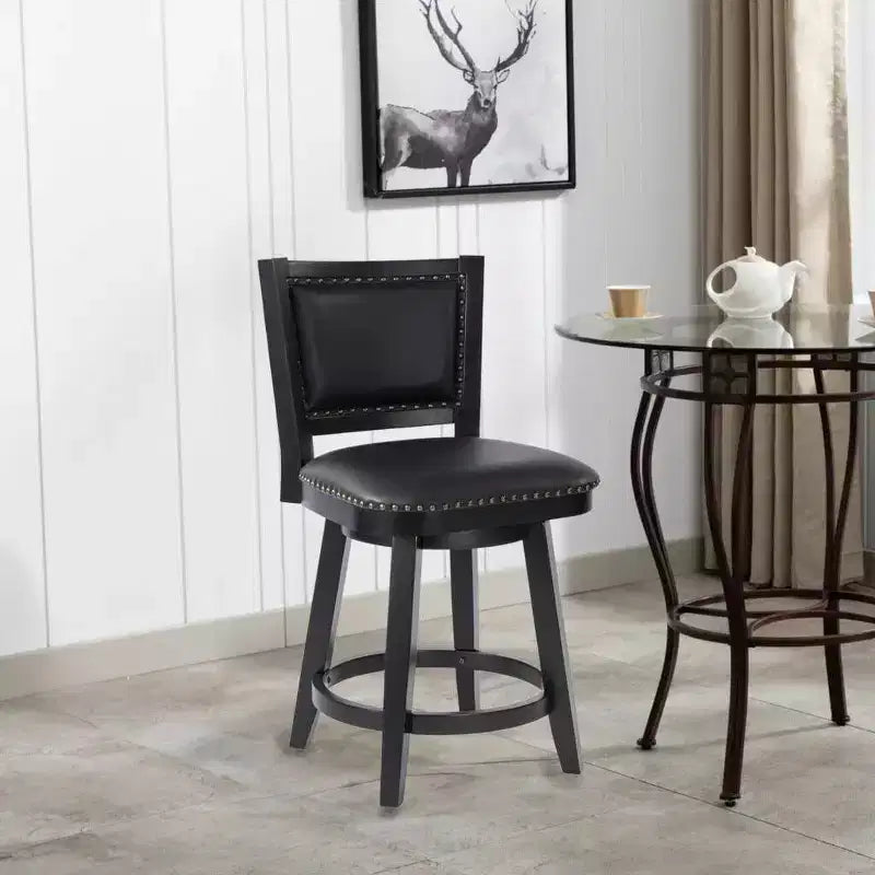Taburete giratorio Boraam Broadmoor de altura de mostrador con acabado negro