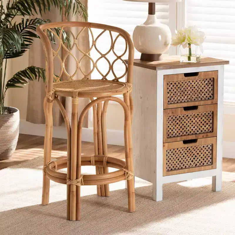 Taburete Diana Rattan de altura de mostrador Natural - bali y pari