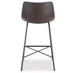 Poly & Bark Juego de 3 taburetes de bar Paxton de 61 cm de altura, color marrón: tapizados, estructura de acero, diseño moderno
