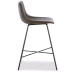 Poly & Bark Juego de 3 taburetes de bar Paxton de 61 cm de altura, color marrón: tapizados, estructura de acero, diseño moderno