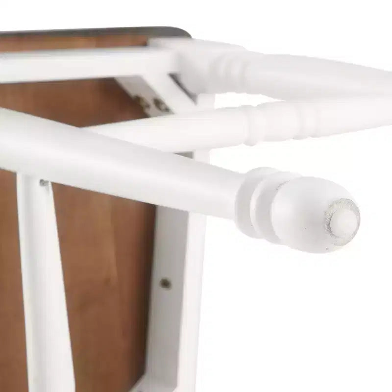Juego de 2 taburetes de bar de altura de mostrador Shelby, blanco envejecido - Crosley: Estructura de madera de caucho, sin tapizar, diseño tradicional