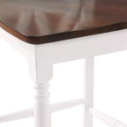 Juego de 2 taburetes de bar de altura de mostrador Shelby, blanco envejecido - Crosley: Estructura de madera de caucho, sin tapizar, diseño tradicional