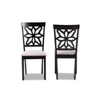 2pc Samwell Fabric Upholstered and Wood Dining Chairs Gray/Dark Brown - Baxton Studio