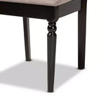 Juego de 2 sillas de comedor de tela Renaud con diseño de respaldo calado - Baxton Studio: madera de roble, acolchado de espuma