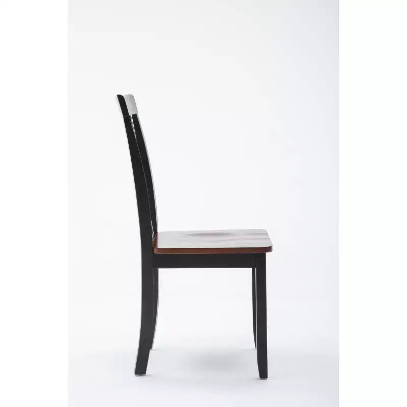 Sillas de Comedor Bloomington Negras y Cereza (Juego de 2) - Boraam: Madera de caucho maciza, Sin brazos, Capacidad de 136 kg, Respaldo de listones