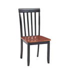 Sillas de Comedor Bloomington Negras y Cereza (Juego de 2) - Boraam: Madera de caucho maciza, Sin brazos, Capacidad de 136 kg, Respaldo de listones