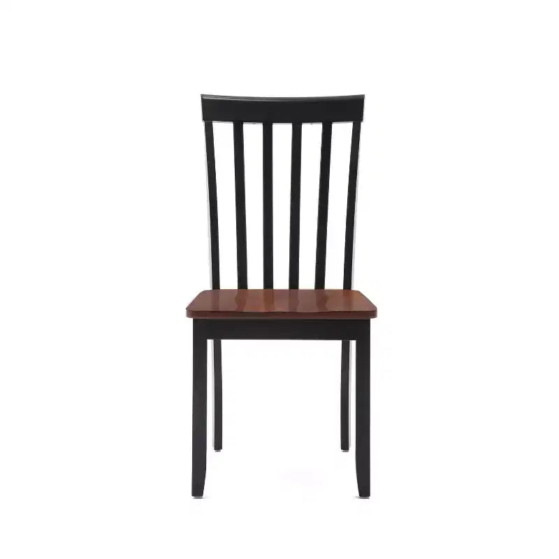 Sillas de Comedor Bloomington Negras y Cereza (Juego de 2) - Boraam: Madera de caucho maciza, Sin brazos, Capacidad de 136 kg, Respaldo de listones