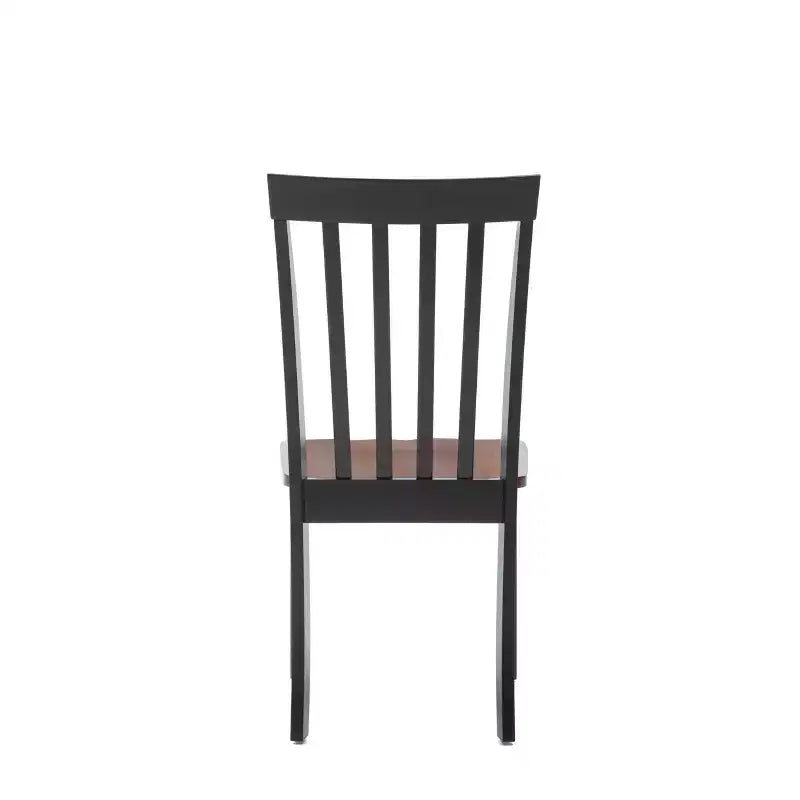 Sillas de Comedor Bloomington Negras y Cereza (Juego de 2) - Boraam: Madera de caucho maciza, Sin brazos, Capacidad de 136 kg, Respaldo de listones