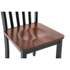 Sillas de Comedor Bloomington Negras y Cereza (Juego de 2) - Boraam: Madera de caucho maciza, Sin brazos, Capacidad de 136 kg, Respaldo de listones