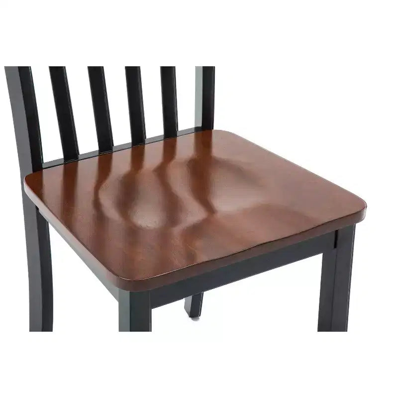 Sillas de Comedor Bloomington Negras y Cereza (Juego de 2) - Boraam: Madera de caucho maciza, Sin brazos, Capacidad de 136 kg, Respaldo de listones