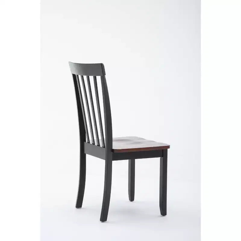 Sillas de Comedor Bloomington Negras y Cereza (Juego de 2) - Boraam: Madera de caucho maciza, Sin brazos, Capacidad de 136 kg, Respaldo de listones