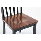 Sillas de Comedor Bloomington Negras y Cereza (Juego de 2) - Boraam: Madera de caucho maciza, Sin brazos, Capacidad de 136 kg, Respaldo de listones
