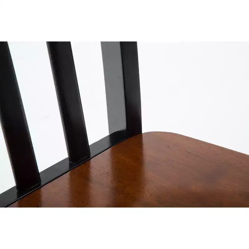 Sillas de Comedor Bloomington Negras y Cereza (Juego de 2) - Boraam: Madera de caucho maciza, Sin brazos, Capacidad de 136 kg, Respaldo de listones