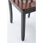 Sillas de Comedor Bloomington Negras y Cereza (Juego de 2) - Boraam: Madera de caucho maciza, Sin brazos, Capacidad de 136 kg, Respaldo de listones