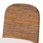 bali & pari Juego de 2 sillas de comedor Nadim de madera de acacia y hierba marina natural, blanco/marrón natural/hierba marina natural