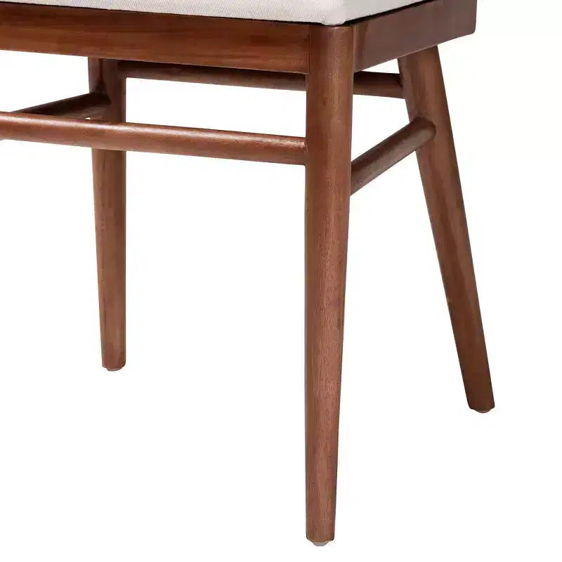bali & pari Silla de Comedor de Madera de Acacia y Hierba Marina Denver Blanca/Nogal Marrón: Estilo Bohemio, Acolchada con Espuma