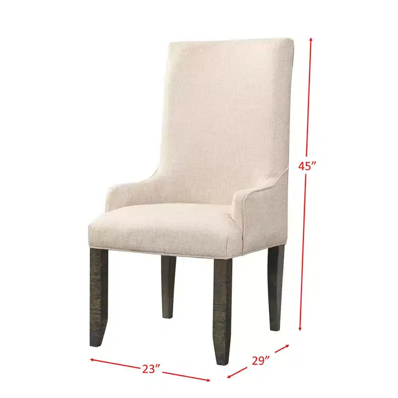 Juego de Sillas Stanford Parson Crema - Picket House Furnishings: Respaldo alto tapizado con brazos