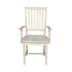 Silla Auxiliar Mission con Brazos sin Acabado - International Concepts: Madera Maciza, Respaldo de Listones, Muebles de Cocina