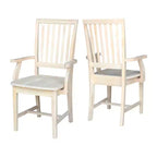 Silla Auxiliar Mission con Brazos sin Acabado - International Concepts: Madera Maciza, Respaldo de Listones, Muebles de Cocina