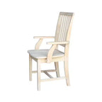 Silla Auxiliar Mission con Brazos sin Acabado - International Concepts: Madera Maciza, Respaldo de Listones, Muebles de Cocina
