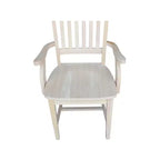 Silla Auxiliar Mission con Brazos sin Acabado - International Concepts: Madera Maciza, Respaldo de Listones, Muebles de Cocina