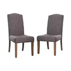 Juego de 2 sillas de comedor de madera acolchadas Silva, gris - HOMES: Inside + Out: Ribete de tachuelas, tapicería de poliéster